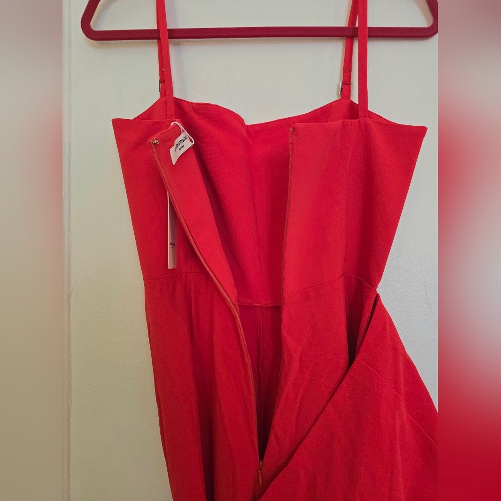 Amanda Uprichard Chloe Jumpsuit – Bright Crimson Red | Size Small | NWT - Picture 5 of 12